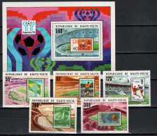 Burkina Faso (Upper Volta) 1977 Football Soccer World Cup Set Of 5 + S/s MNH - 1978 – Argentine