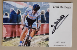 Autographe Yoni De Bock Keukens Buysse CT - Radsport