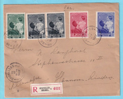 L Recommandé  TP ASTRID BAUDOUIN Obl 1er Jour 15 IV 1937 Vers Allemagne  - Lettres & Documents