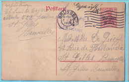 EP OC Obl 7 X 18 Bon Tarif Depuis 1 X 18 ! GEFORFERN LEUTNANT Geprüft Censurée Prison De Saint-Gilles  Rare  - Ocupación Alemana