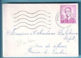 Carte De Visite Avec Baudouin Timbre Rouleau  Obl BRAINE LE COMTE 6 II 1967  + Contenu - Coil Stamps