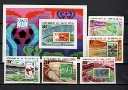 Burkina Faso (Upper Volta) 1977 Football Soccer World Cup Set Of 5 + S/s Imperf. MNH -scarce- - 1978 – Argentina