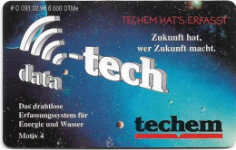 Germany - Techem - Datenverarbeitung #4 - O 0093 - 02.1996, 12DM, 6.000ex, Used - O-Series: Kundenserie Vom Sammlerservice Ausgeschlossen