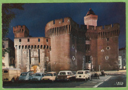 Belle CPSM PERPIGNAN Le Castillet Voiture Peugeot 403 " Nestlé " Citroen 2CV DS Renault 4L Dauphine - Voitures De Tourisme