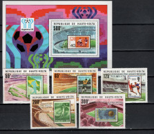 Burkina Faso (Upper Volta) 1979 Football Soccer World Cup Set Of 5 + S/s With Winners Overprint In Silver MNH - 1978 – Argentine