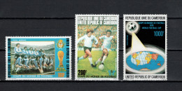 Cameroon - Cameroun 1978 Football Soccer World Cup Set Of 3 MNH - 1978 – Argentina