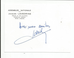 63 - ISSOIRE - Jacques Lavedrine  - Député Maire  ( Autographe ) - Visitenkarten