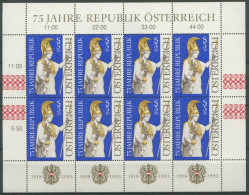 Österreich 1993 75 J. Republik Österreich Kleinbogen 2113 K Postfrisch (C14934) - Blocks & Kleinbögen