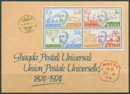 Malta 1974 100 Jahre Weltpostverein UPU Block 4 Postfrisch (C90467) - Malte