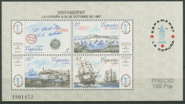 Spanien 1987 ESPAMER'87 La Coruna Postschiffe Block 30 Postfrisch (C91687) - Blocs & Hojas