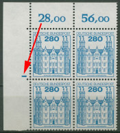 Bund 1982 Burgen & Schlösser 4er-Block Ecke O. Li. Plattenzeichen 1142 Postfr. - Unused Stamps