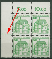 Bund 1980 Burgen & Schlösser 4er-Block Ecke O. Li. Plattenzeichen 1038 Postfr. - Ungebraucht