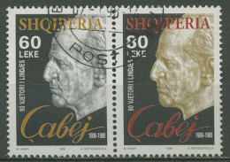 Albanien 1998 90. Geburtstag Von Eqerem Cabej 2658/59 ZD Gestempelt - Albania