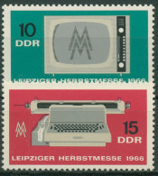 DDR 1966 Leipziger Herbstmesse Fernseher Schreibmaschine 1204/05 Postfrisch - Neufs