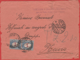 ITALIA - Storia Postale Regno - 1932 - 2x 1 Segnatasse - Lettera Con Affrancatura A Carico Del Destinatario - Solo Front - Storia Postale