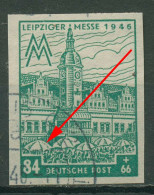 SBZ West-Sachsen 1946 Messe WZ X Plattenfehler 165 BX IV Gestempelt - Altri & Non Classificati