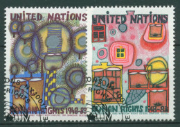 UNO New York 1983 Menschenrechte F. Hundertwasser Gemälde 438/39 Gestempelt - Usati