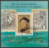 Tansania 1992 Christ. Kolumbus Entdeckung Amerikas Block 189 Gestempelt (C40262) - Tansania (1964-...)