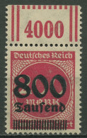 Dt. Reich 1923 Mit Aufdruck Walze Oberrand 303 A W OR 2'9'2 Postfrisch - Unused Stamps