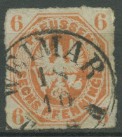 Preußen 1861 Wappenadler 15 A Gestempelt Thurn U. Taxis-K1 WEIMAR - Afgestempeld