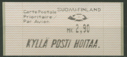 Finnland Automatenmarken 1991 MK 2,90 Einzelwert, ATM 10.1 Z3 Postfrisch - Automatenmarken [ATM]