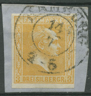 Preußen 1858 König Friedrich Wilhelm IV., 12 A Gestempelt K2 HAMBURG, Briefstück - Oblitérés