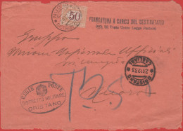 ITALIA - Storia Postale Regno - 1933 - 50c Segnatasse - Lettera Con Affrancatura A Carico Del Destinatario - Solo Fronte - Marcofilía