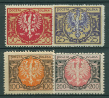 Polen 1921 Großer Adler Auf Schild 171/74 Postfrisch - Ungebraucht