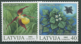 Lettland 2002 Geschützte Pflanzen Frauenschuh, Wassernuss 569/70 Postfrisch - Latvia