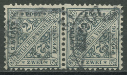 Württemberg Dienstmarken 1896 Ziffer In Schildern 214 Waag. Paar Gestempelt - Used