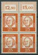 Bund 1961 Bedeutende Deutsche Mit Oberrand 353 Y W OR 4er-Block Postfrisch - Unused Stamps