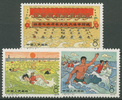 China 1976 10 Jahre Mao-Schwimmfest In Jangtse Sport 1288/90 Postfrisch - Ungebraucht