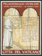 Vatikan 2001 Papst Johannes Paul II. Klagemauer Block 22 Postfrisch (C63087) - Blocks & Kleinbögen