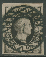 Sachsen 1851 König Friedrich August II., 4 II A Gestempelt - Saxony