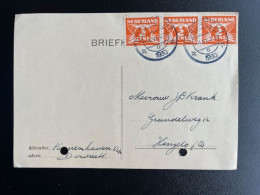 NETHERLANDS 1930 POSTCARD DORDRECHT TO HENGELO (OV) 04-06-1930 NEDERLAND - Covers & Documents