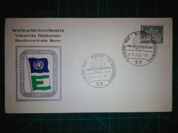 ALLEMAGNE. Enveloppe FDC Avec Cachet Commémoratif De “Weltkartenkonferenz Vereinte Nationen Beethovenhalle Bonn”. Timbre - 1950-1970