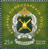 Russia 2018. Centenary Of Military Commissariats (MNH OG) Stamp - Nuevos