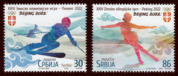 Serbia 2022 XXIV Winter Olympic Games Beijing 2022 Sports Skating Skiing Set MNH - Serbie