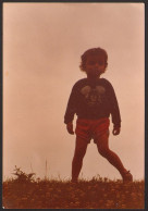 Kid Child Boy Outside  In Garden Old  Photo 11x9 Cm # 40995 - Anonyme Personen