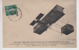CPA Grande Semaine D'Aviation De La Champagne (Août 1909) - Vol De Paulhan Sur Biplan Type Voisin, Le Classant ... - Fliegertreffen