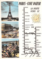 75-PARIS COTE D AZUR CARTE ITINERAIRE-N°T2529-C/0141 - Other & Unclassified