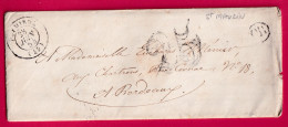 CAD TYPE 15 PUYMIROL LOT ET GARONNE OR DE ST MAURIN POUR BORDEAUX 1854 LETTRE - 1801-1848: Precursors XIX