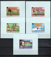 Central Africa 1978 Football Soccer World Cup Set Of 5 S/s Imperf. With Winners Overprint In Silver MNH -scarce- - 1978 – Argentina