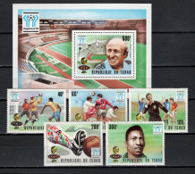 Chad - Tchad 1977 Football Soccer World Cup Set Of 5 + S/s MNH - 1978 – Argentine