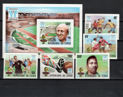 Chad - Tchad 1977 Football Soccer World Cup Set Of 5 + S/s Imperf. MNH -scarce- - 1978 – Argentine