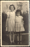 Kids Child Two Girls Embraced Outside  In Garden Old  Photo 14x9 Cm # 40989 - Anonymous Persons
