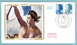 FDC France 1982 - Liberté De Gandon (d'Eugène Delacroix)  2 Valeurs 2,30 F Bleu YT 2189 - 5,00 F  Bleu Vert YT 2190 - 1980-1989