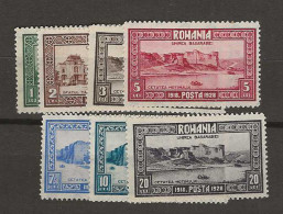 1928 MH Romania Mi 339-45 - Unused Stamps