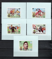 Chad - Tchad 1978 Football Soccer World Cup Set Of 5 S/s Imperf. With Winners Overprint In Silver MNH -scarce- - 1978 – Argentine