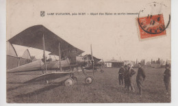 CPA Camp D'Aviation Près Dijon - Départ D'un Biplan En Service Commandé (très Joli Plan) - Dijon